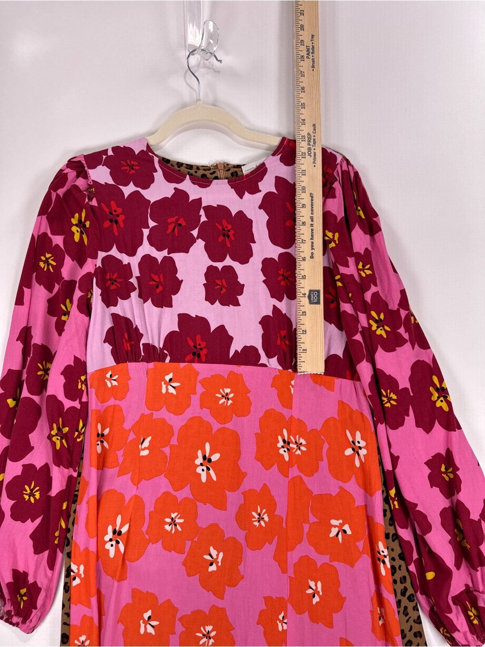 Never Fully Dressed Mixed Print Floral Leopard Balloon Sleeve Maxi Pink Size 10 - Picture 13 of 15